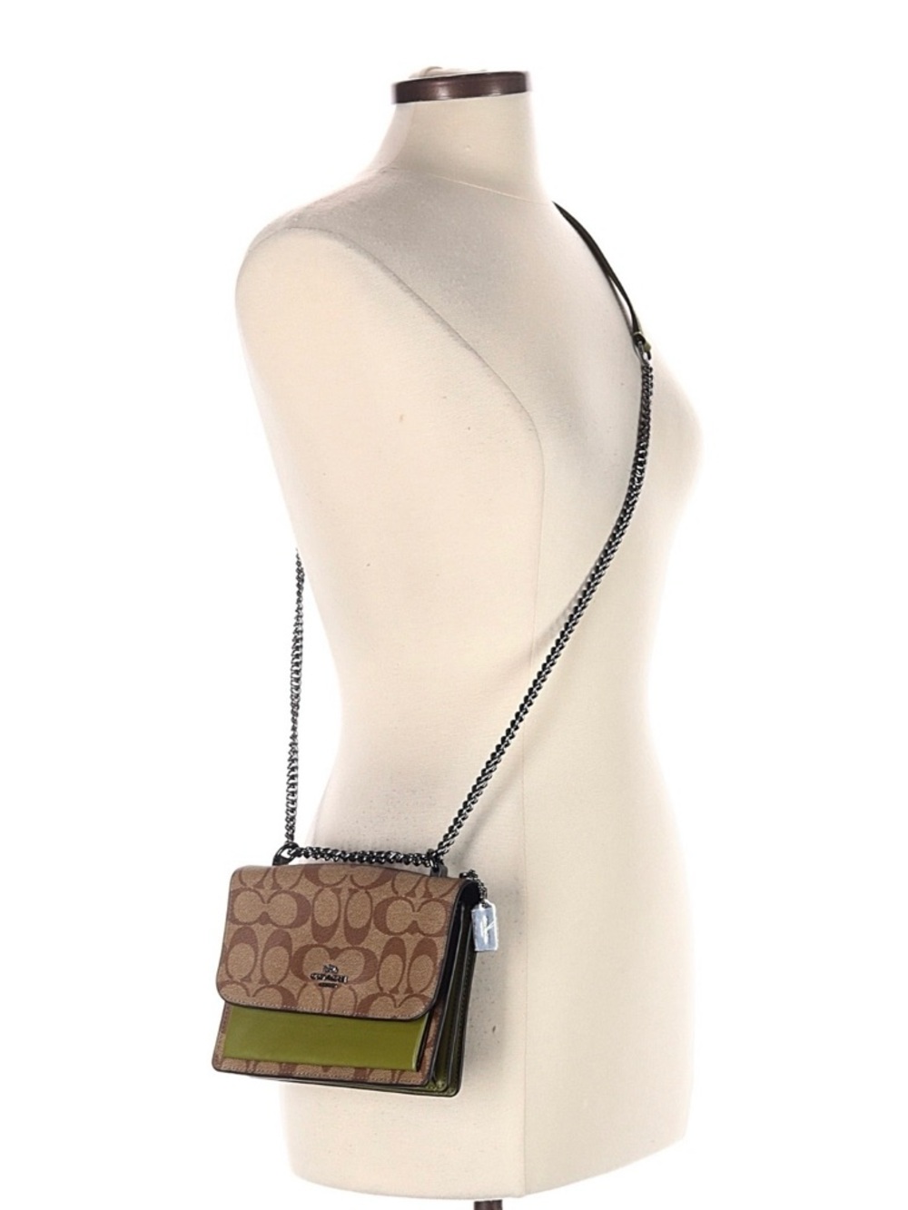 Coach Mini klare signature logo olive green crossbody bag metal hangtag NWOT - Picture 2 of 5